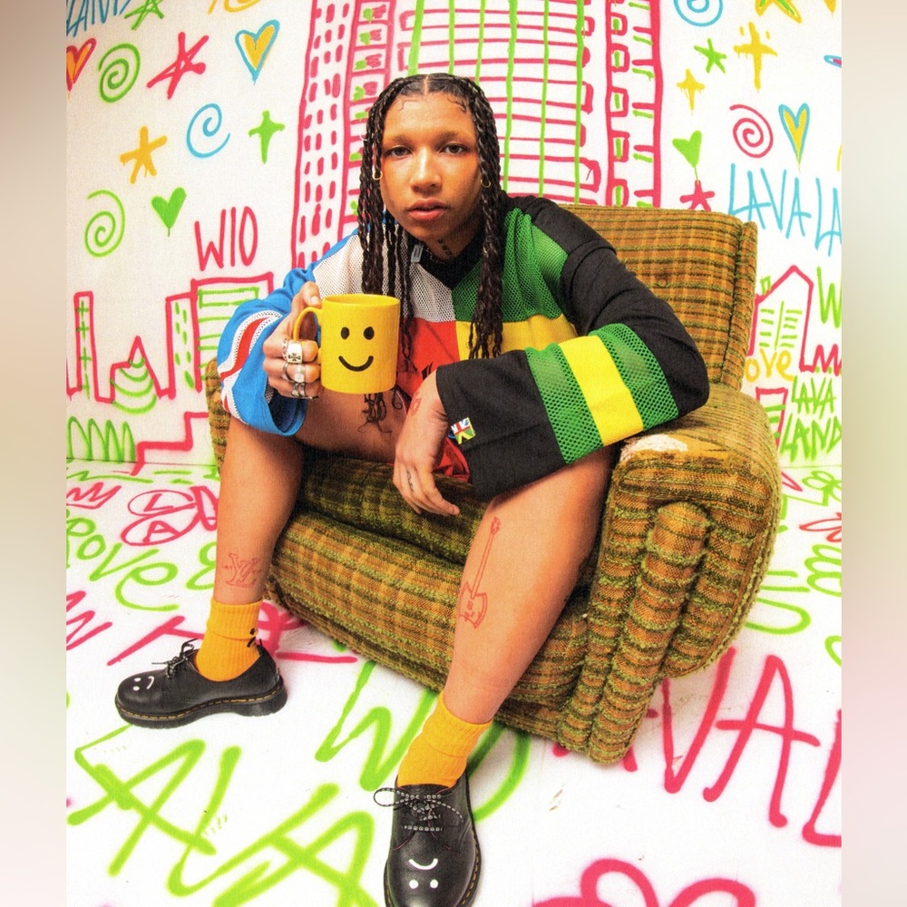 NWOT Lazy Oaf color block jersey dress tunic XL Lava Land collection